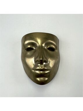 Solid brass mask Mardi Gras Carnivale Decorative Collectors Mid-Century